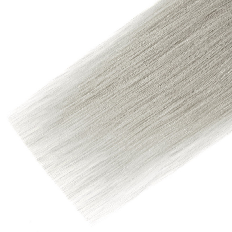 4X4 1B/Green Grey Color Virgin Hair Natural Straight Lace Closure - 图片 5